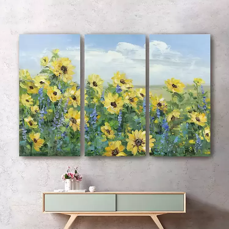 Sunflowers Forever Canvas Art Prints, Set of 3>Kirklands Home Hot