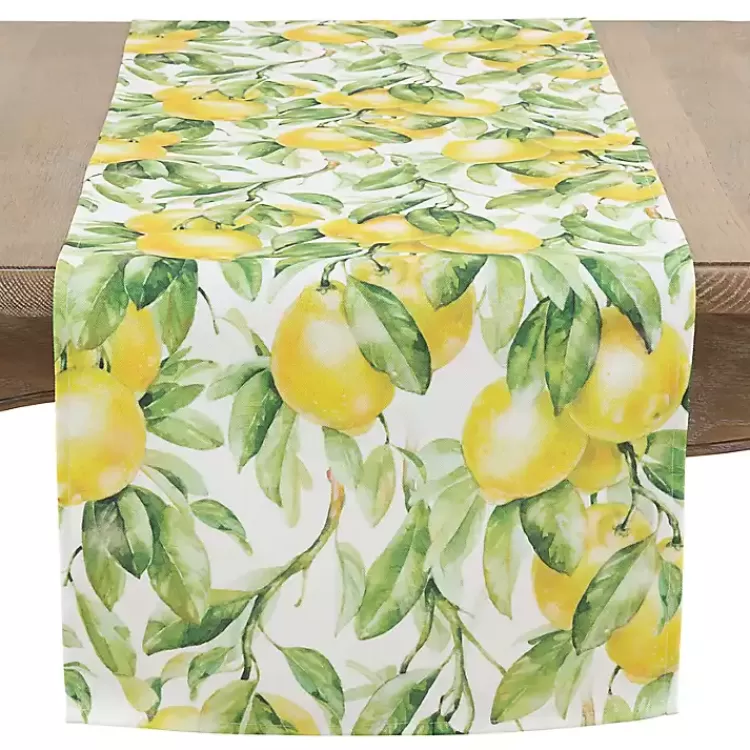Sunny Lemon Print Table Runner>Kirklands Home Hot