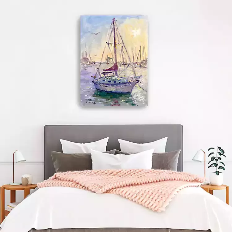 Sunset Boat Canvas Art Print>Kirklands Home Store