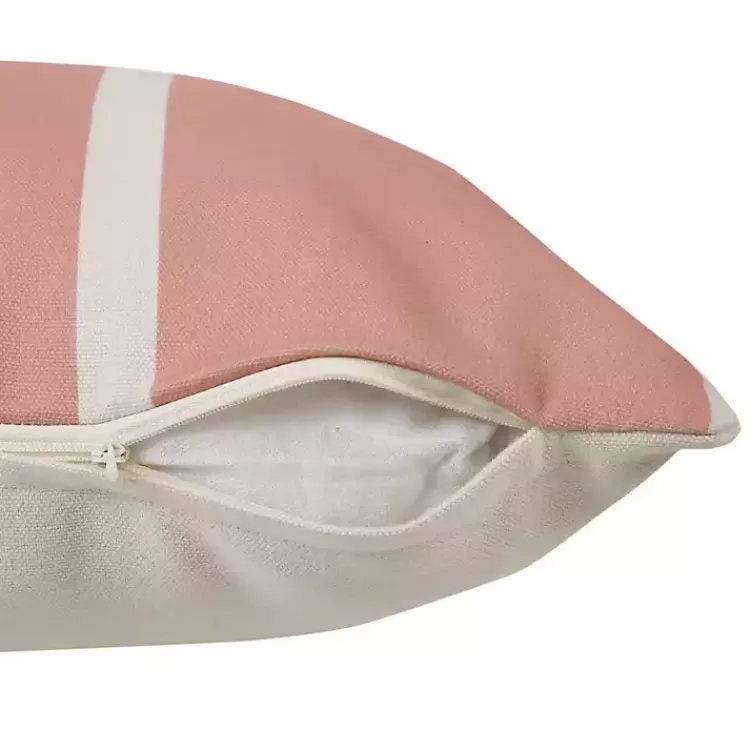Sunset Pink Double Stripe Outdoor Pillow>Kirklands Home Shop