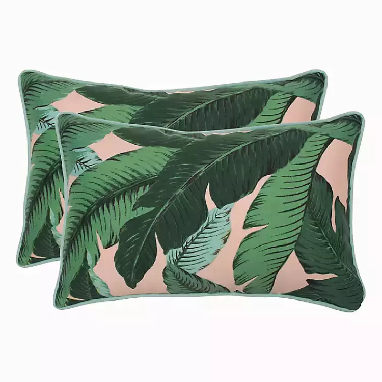 Swaying Palms Outdoor Lumbar Pillows, Set of 2>Kirklands Home Online