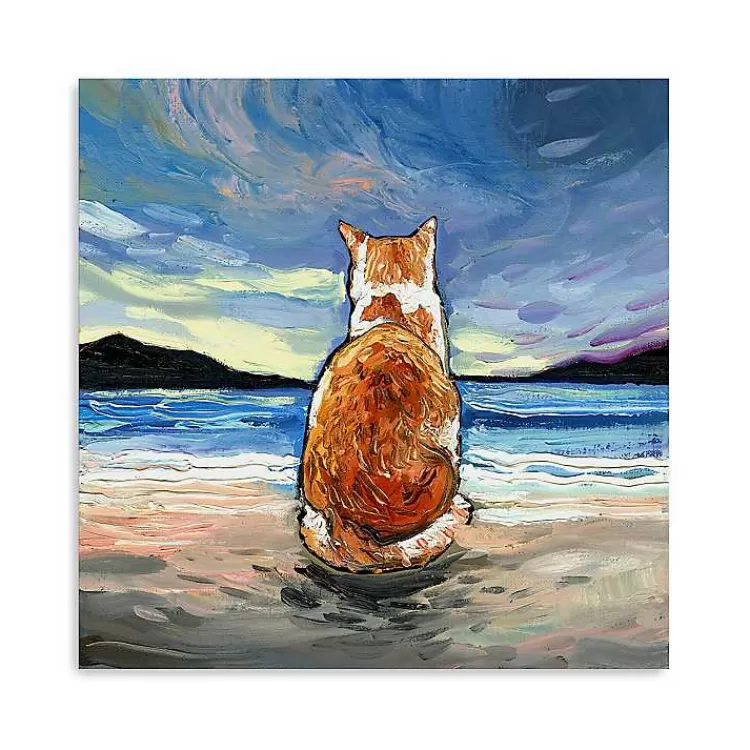 Tabby Cat Beach Days Canvas Art Print>Kirklands Home Cheap