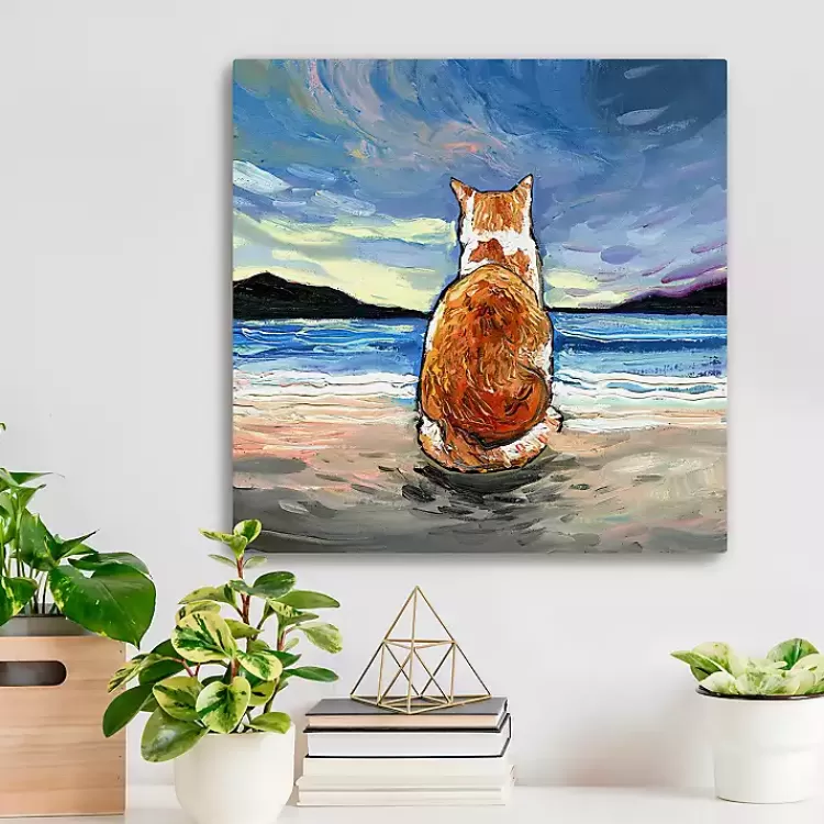 Tabby Cat Beach Days Canvas Art Print>Kirklands Home Cheap