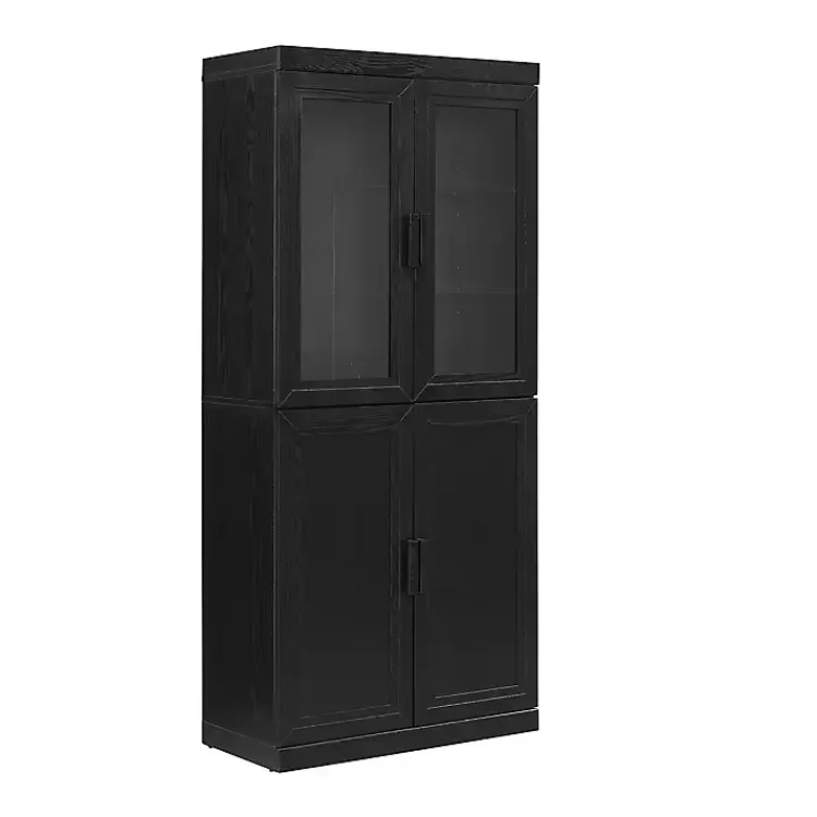 Tall Black Wood and 4-Door Storage Cabinet>Kirklands Home Hot