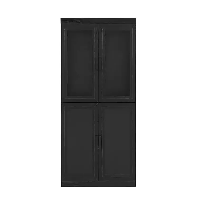 Tall Black Wood and 4-Door Storage Cabinet>Kirklands Home Hot
