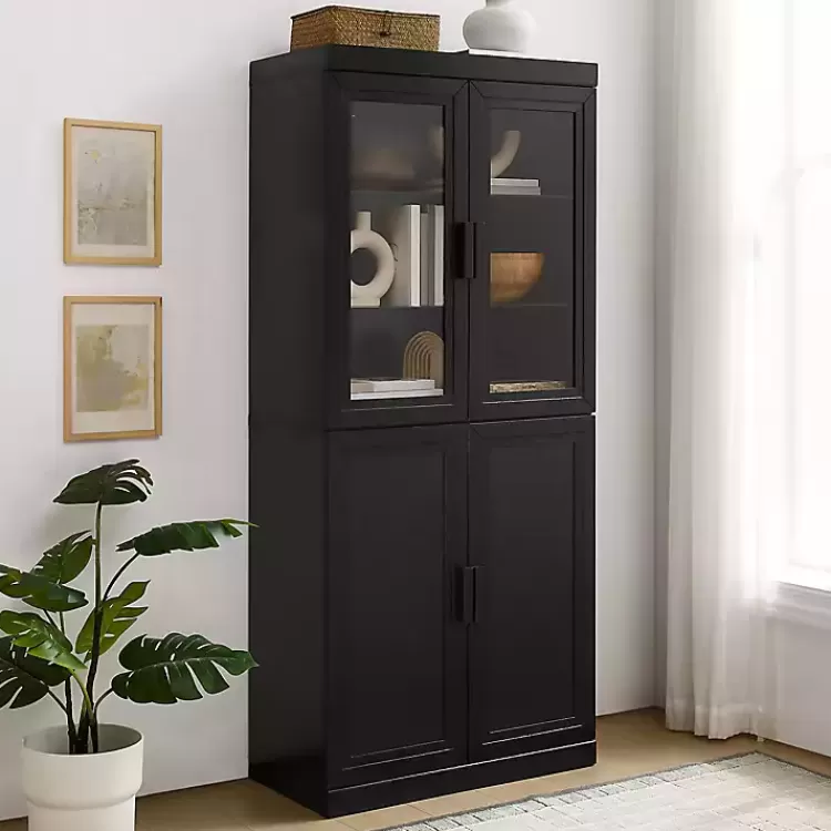 tall_black_wood_and_door_storage_cabinet_4.webp Tall Black Wood and 4-Door Storage Cabinet>Kirklands Home Hot