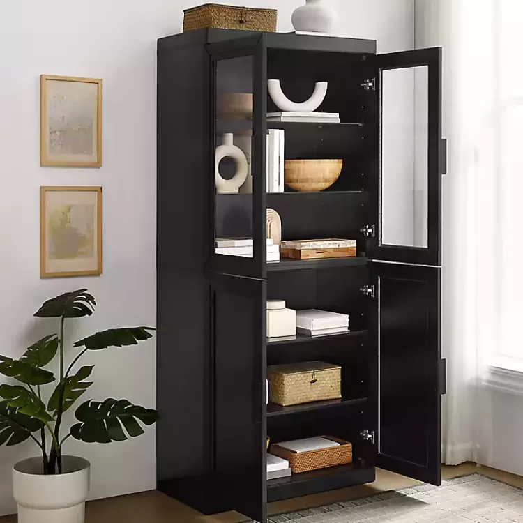 tall_black_wood_and_door_storage_cabinet_6.webp Tall Black Wood and 4-Door Storage Cabinet>Kirklands Home Hot