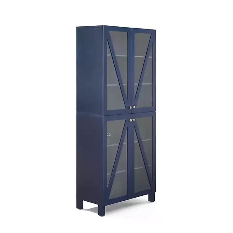 Tall Navy Triangle 4-Door Wood Cabinet>Kirklands Home New