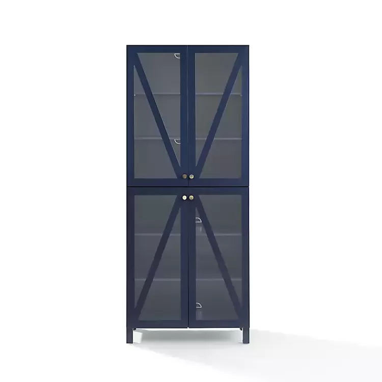 Tall Navy Triangle 4-Door Wood Cabinet>Kirklands Home New