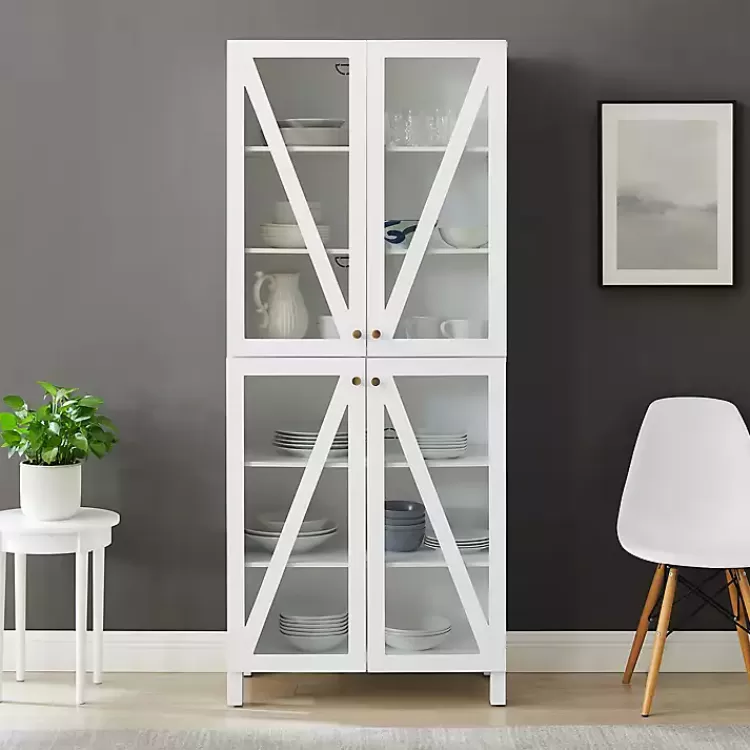 tall_white_triangle_door_wood_cabinet_5.webp Tall Triangle 4-Door Wood Cabinet>Kirklands Home Discount