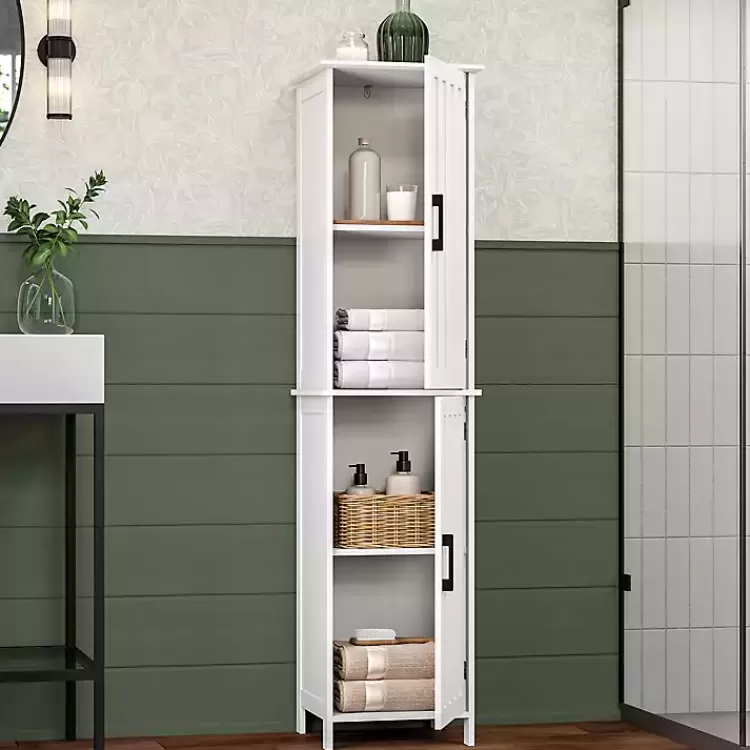 tall_white_wood_door_storage_cabinet_2.webp Tall Wood 2-Door Storage Cabinet>Kirklands Home Outlet