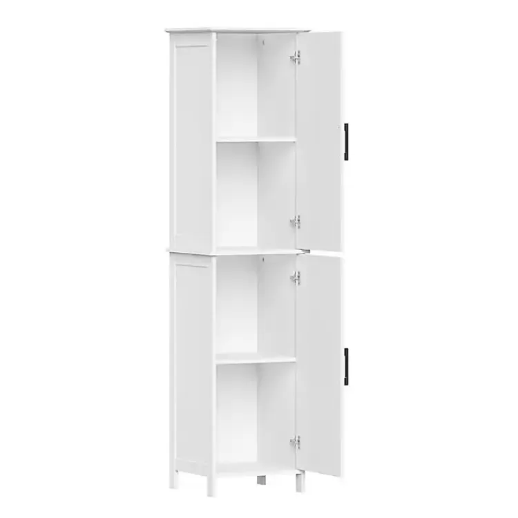 tall_white_wood_door_storage_cabinet_3.webp Tall Wood 2-Door Storage Cabinet>Kirklands Home Outlet