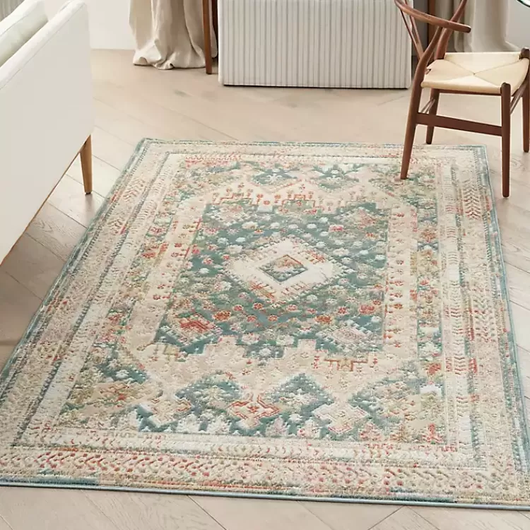 Talula Teal Bohemian Vintage Area Rug, 5x7>Kirklands Home Flash Sale