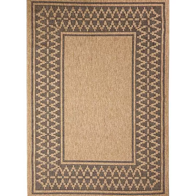 Tan & Black Zig Zag Indoor/Outdoor Area Rug, 5x7>Kirklands Home Clearance