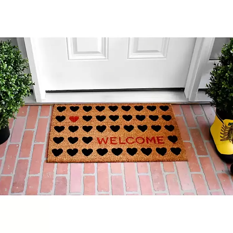 tan_and_black_welcome_heart_doormat_2.webp Tan and Black Welcome Heart Doormat>Kirklands Home Cheap