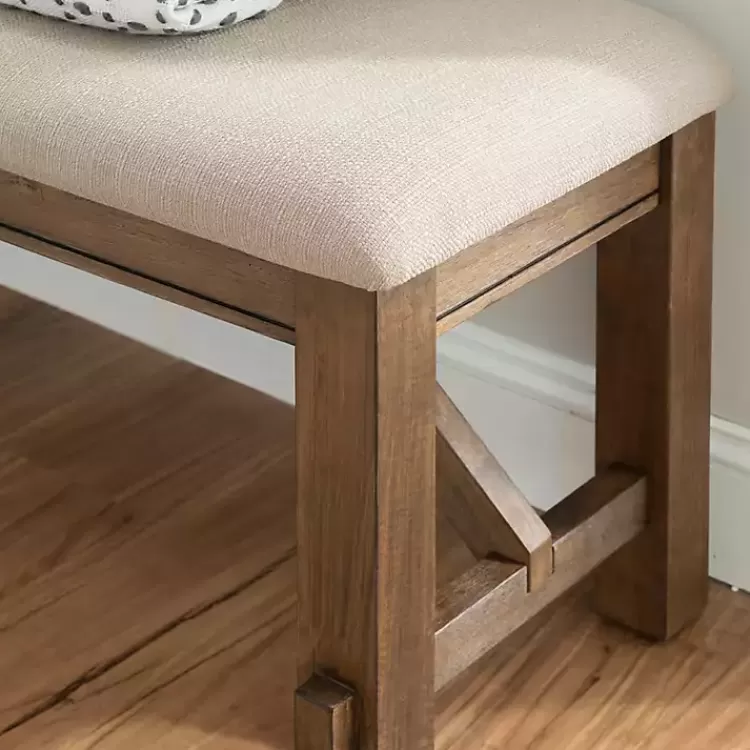 tan_basketweave_upholstered_wood_bench_3.webp Basketweave Upholstered Wood Bench>Kirklands Home Sale