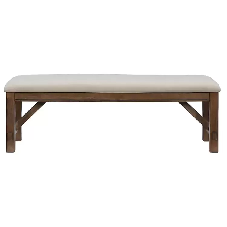 tan_basketweave_upholstered_wood_bench_4.webp Basketweave Upholstered Wood Bench>Kirklands Home Sale