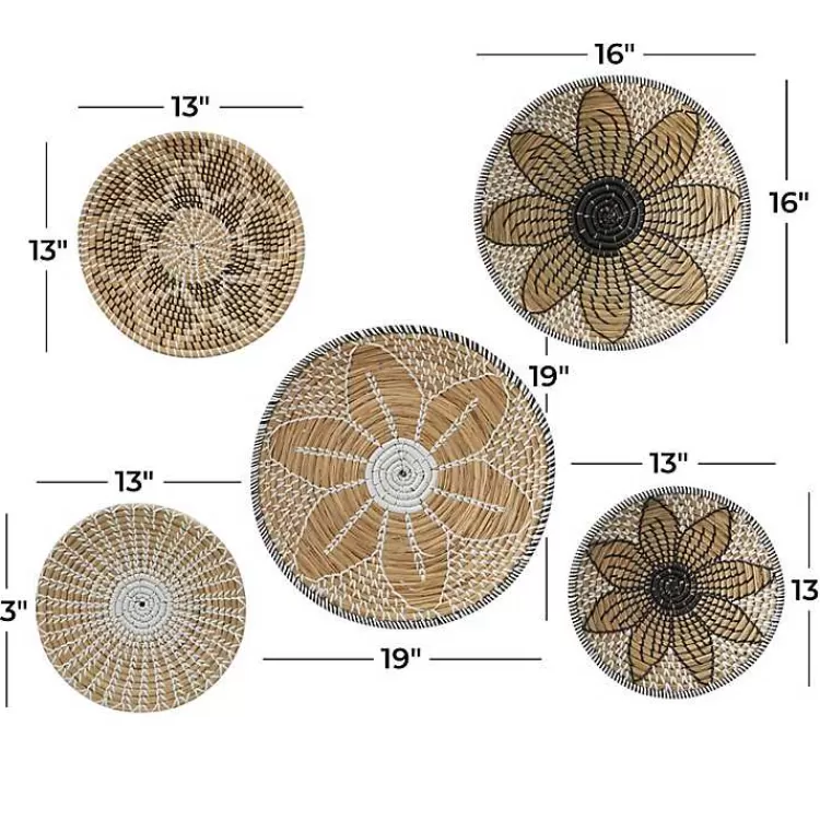 tan_bohemian_seagrass_pc_wall_plaque_set_7.webp Tan Bohemian Seagrass 5-pc. Wall Plaque Set>Kirklands Home Shop