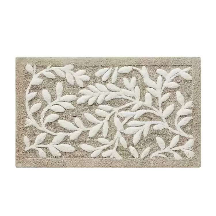 Tan Botanical Cotton Bath Mat, 34 in.>Kirklands Home Shop
