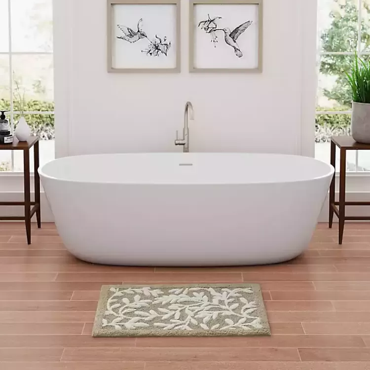 Tan Botanical Cotton Bath Mat, 34 in.>Kirklands Home Shop