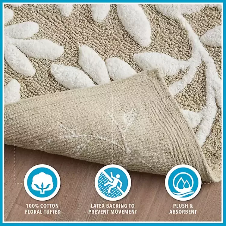 tan_botanical_cotton_bath_mat__in_3.webp Tan Botanical Cotton Bath Mat, 60 in.>Kirklands Home Clearance