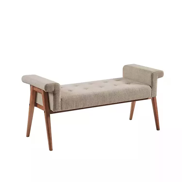Button Tufted Wood Bench>Kirklands Home Shop
