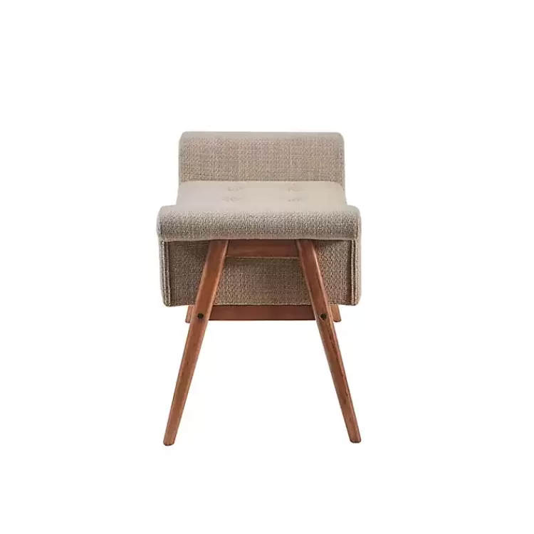 tan_button_tufted_wood_bench_3.webp Button Tufted Wood Bench>Kirklands Home Shop