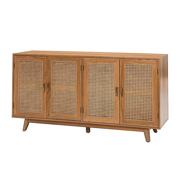 Cane Wood Storage Media Cabinet>Kirklands Home Sale
