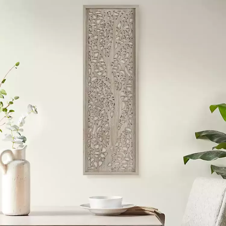 Carved Wood Laurel Branches Panel Wall Plaque>Kirklands Home Best Sale