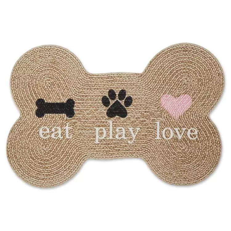 Eat Play Love Bone-Shaped Pet Bowl Mat>Kirklands Home Discount
