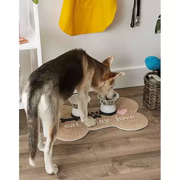 tan_eat_play_love_boneshaped_pet_bowl_mat_5.webp Eat Play Love Bone-Shaped Pet Bowl Mat>Kirklands Home Discount
