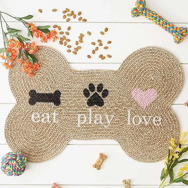 tan_eat_play_love_boneshaped_pet_bowl_mat_6.webp Eat Play Love Bone-Shaped Pet Bowl Mat>Kirklands Home Discount