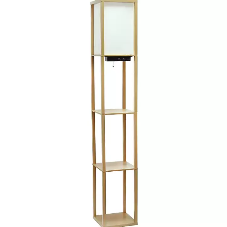 Etagere Shelf Charging Floor Lamp>Kirklands Home Clearance