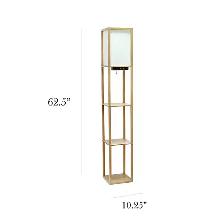 tan_etagere_shelf_charging_floor_lamp_2.webp Etagere Shelf Charging Floor Lamp>Kirklands Home Clearance