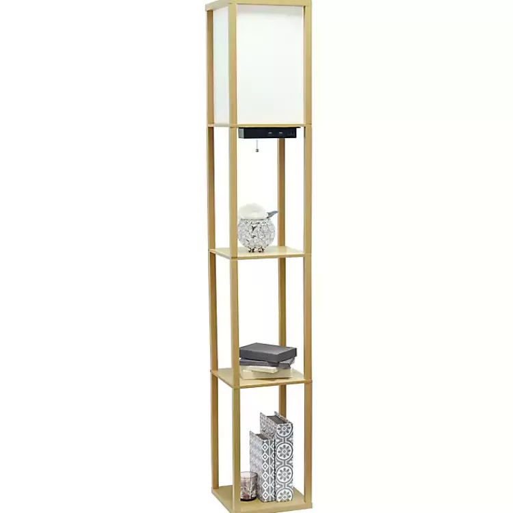 tan_etagere_shelf_charging_floor_lamp_6.webp Etagere Shelf Charging Floor Lamp>Kirklands Home Clearance
