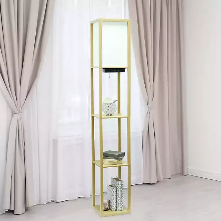 tan_etagere_shelf_charging_floor_lamp_7.webp Etagere Shelf Charging Floor Lamp>Kirklands Home Clearance
