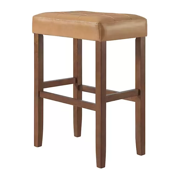 Faux Leather Madison Walnut Bar Stool>Kirklands Home Online