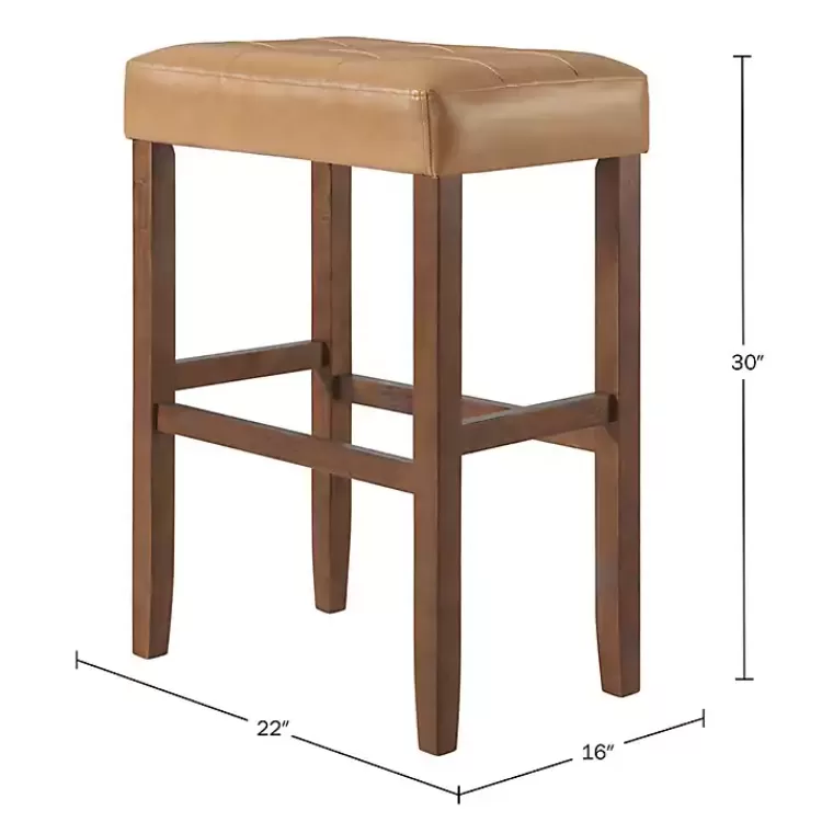 Faux Leather Madison Walnut Bar Stool>Kirklands Home Online