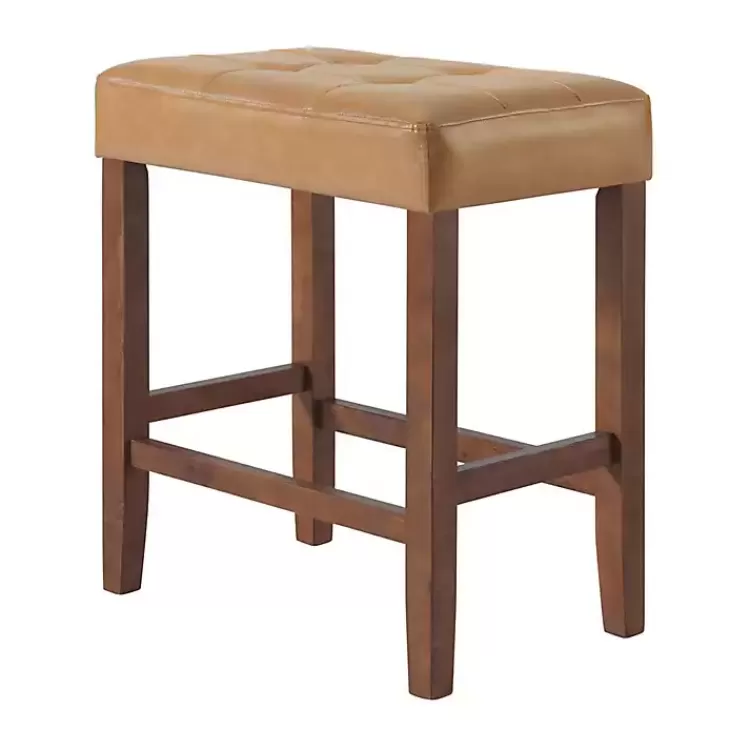 Faux Leather Madison Walnut Counter Stool>Kirklands Home Online