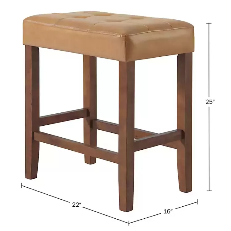 Faux Leather Madison Walnut Counter Stool>Kirklands Home Online