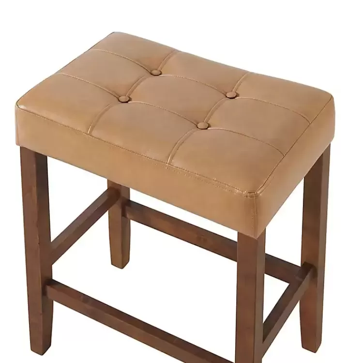 tan_faux_leather_madison_walnut_counter_stool_7.webp Faux Leather Madison Walnut Counter Stool>Kirklands Home Online