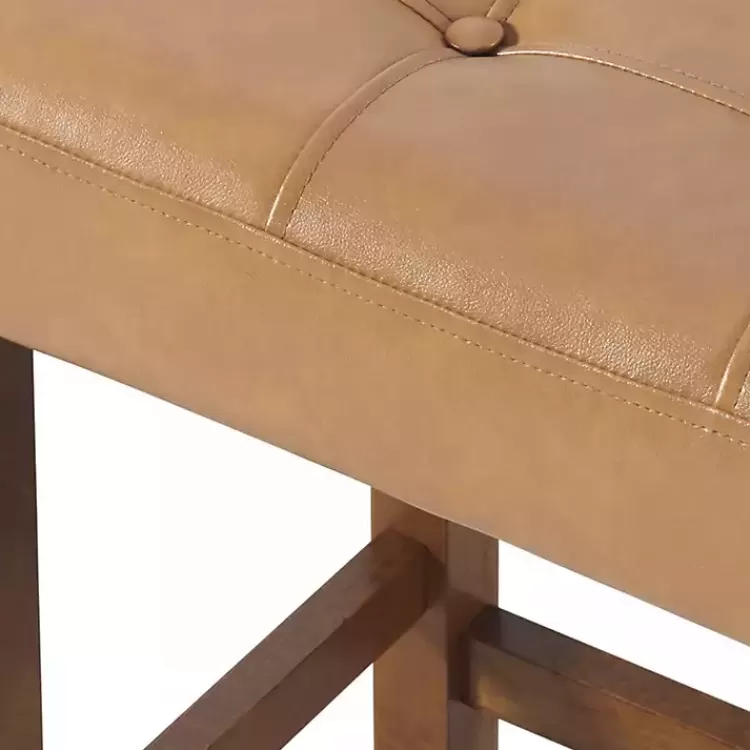 tan_faux_leather_madison_walnut_counter_stool_9.webp Faux Leather Madison Walnut Counter Stool>Kirklands Home Online