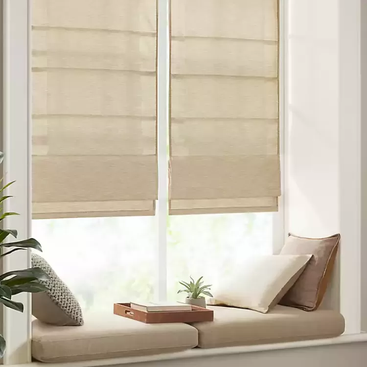 tan_faux_silk_room_darkening_roman_shade__in_3.webp Faux Silk Room Darkening Roman Shade, 31 in.>Kirklands Home Cheap