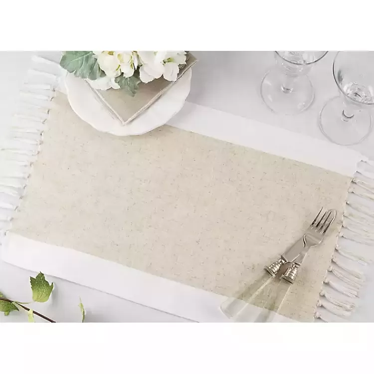 Tan Fringed Two Tone 4-pc. Placemat Set>Kirklands Home Clearance