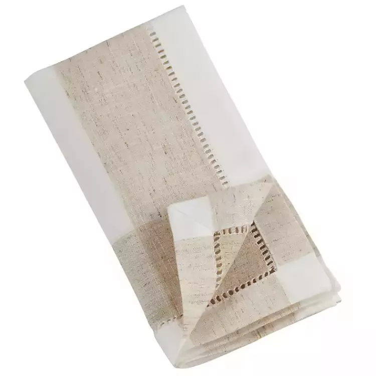 Tan Hemstitch Embroidered Lemon Napkins, Set of 4>Kirklands Home Outlet