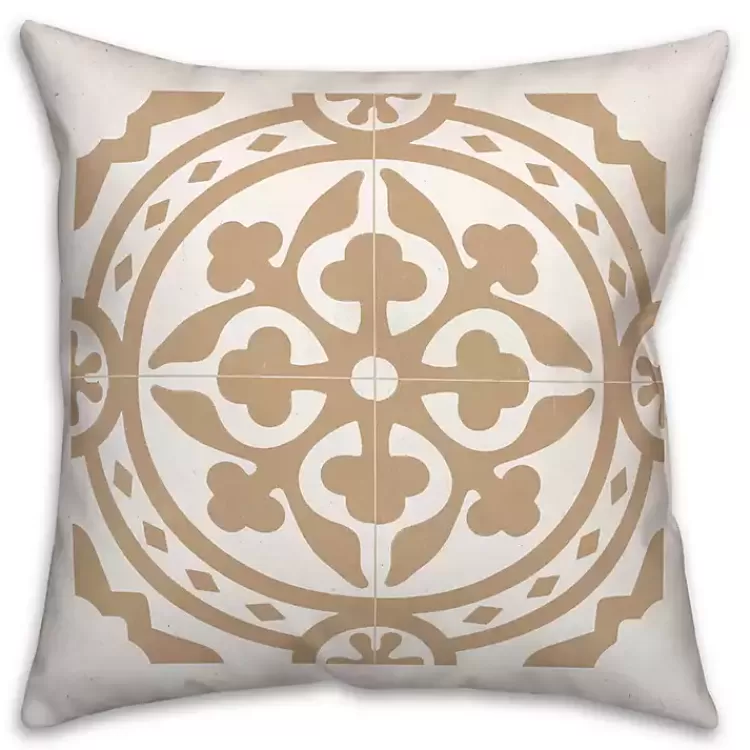 Tan Medallion Tile Indoor/Outdoor Pillow>Kirklands Home Flash Sale