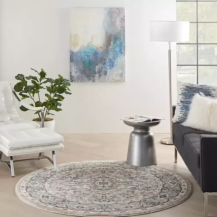 tan_navaro_medallion_round_area_rug__ft_6.webp Tan Navaro Medallion Round Area Rug, 5 ft.>Kirklands Home New