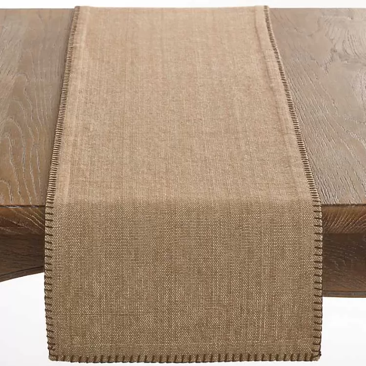 Overcast Stitch Cotton Table Runner>Kirklands Home Shop