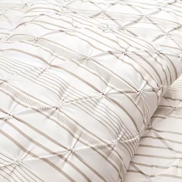tan_pintuck_stripe_fullqueen_pc_comforter_set_4.webp Tan Pintuck Stripe Full/Queen 5-pc. Comforter Set>Kirklands Home Store