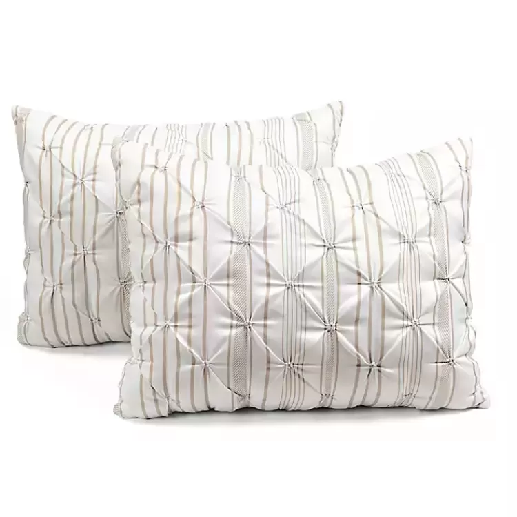 tan_pintuck_stripe_fullqueen_pc_comforter_set_7.webp Tan Pintuck Stripe Full/Queen 5-pc. Comforter Set>Kirklands Home Store